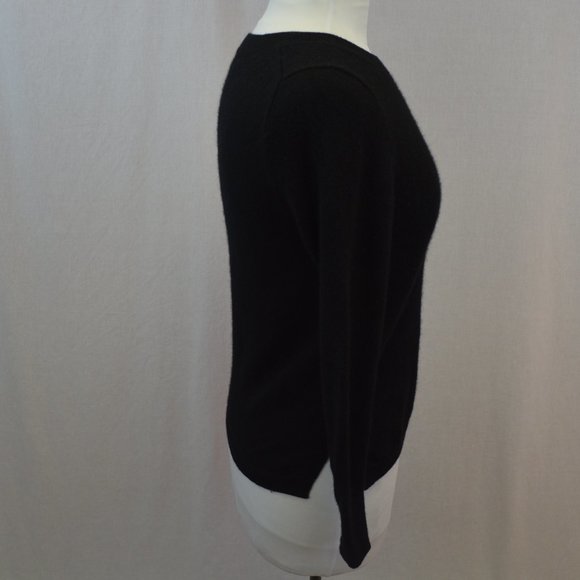 J. Crew 100% Cashmere black crew neck sweater - Picture 5 of 7